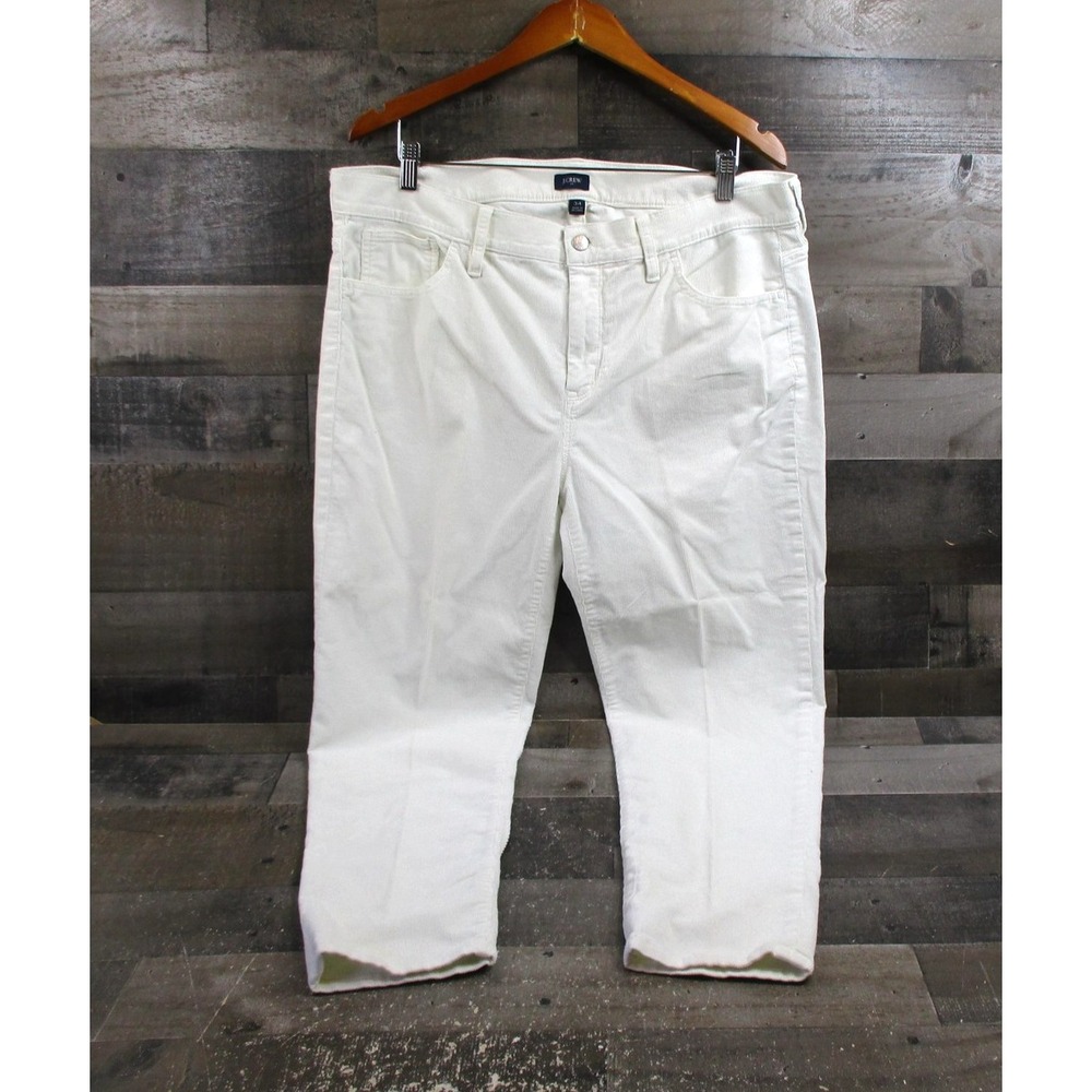 J.Crew Jeans Womens 34 White High Rise Skinny Corduroy Preppy 5 Pocket Pants